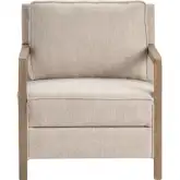 Maxwell Accent Chair in Beige Fabric & Wood