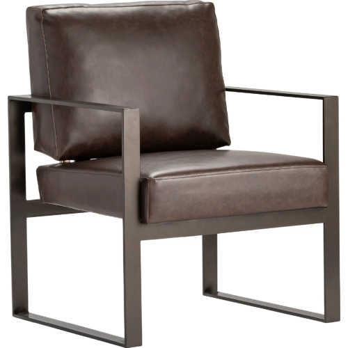 Rutledge Accent Chair in Brown Poly & Brushed Iron