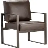 Rutledge Accent Chair in Brown Poly & Brushed Iron