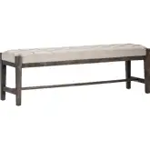 Dixon Bench in Tufted Beige Fabric & Wood