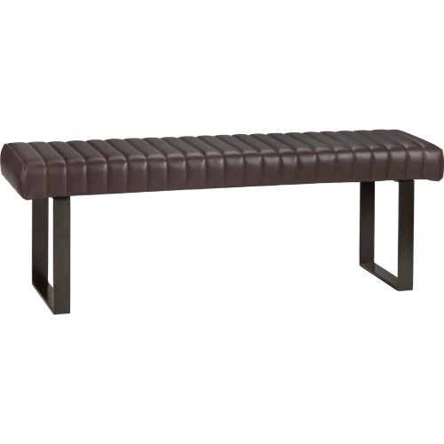 Rutledge Bench in Channel Tufted Brown Poly & Iron