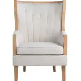 Bennett Accent Chair in Beige Linen & Wood