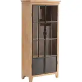 Darlington 2 Door Curio Cabinet in Wood & Black Metal