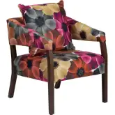 Flora Accent Chair in Multicolor Floral Fabric & Wood