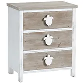 Kona Beach 3 Drawer Chest in White Washed & Wood