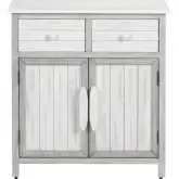 Kona Beach 2 Door 2 Drawer Cabinet in White Washed & Tan Wood