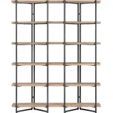 Holden 5 Shelf Etagere Bookcase in Wood & Black Metal