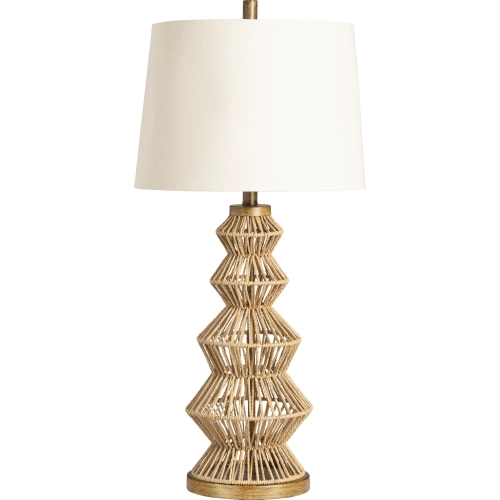 Adler Table Lamp in Rattan & Linen (Set of 2)