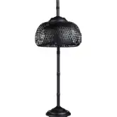 Nalla Buffet Table Lamp Black Metal & Black Rattan (Set of 2)