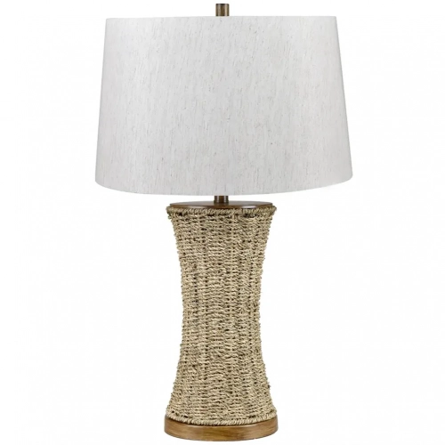 Millie Table Lamp in White Washed Grass Rope & Oat Linen (Set of 2)