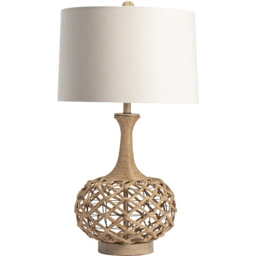 Myla Table Lamp in Hemp Rope, Metal & Linen