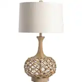 Myla Table Lamp in Hemp Rope, Metal & Linen