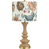 La Boheme Table Lamp in Natural Jute Wrapped Resin & Multicolor Linen (Set of 2)
