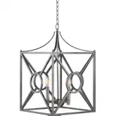 Fisk 4 Light Square Lantern Ceiling Pendant Light in Satin Gunmetal
