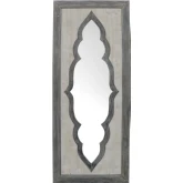 Contouring Wall Mirror in Light & Dark Grey Wood