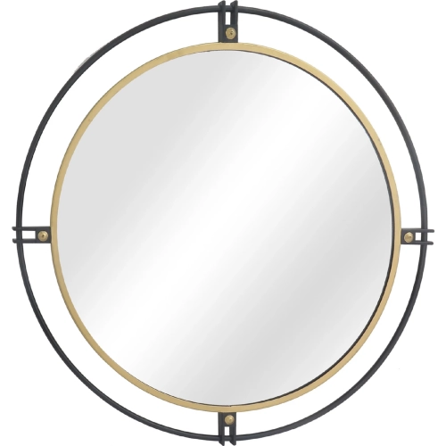 Fallon Mirror in Gold & Black Metal