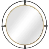 Fallon Mirror in Gold & Black Metal