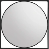 Quincy Square Wall Mirror in Black Metal