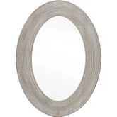 Owen Oval Wall Mirror in White Washed Wood