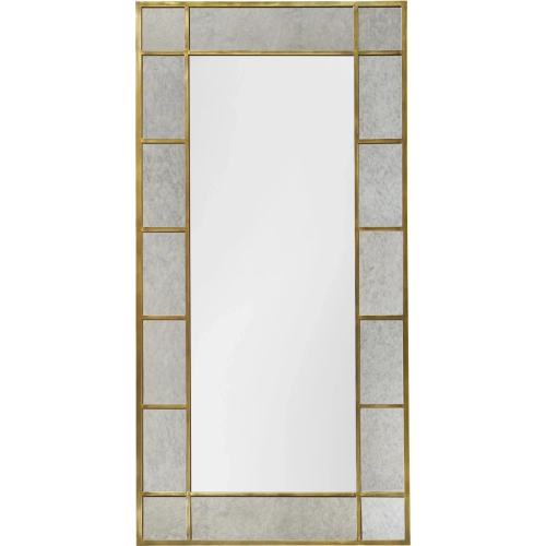 Margo Wall Mirror in Gold Metal, Antique Glass & Clear Glass