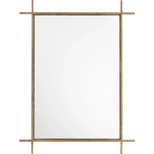 Pierce Wall Mirror in Gold Hand Finished Aged Iron Metal