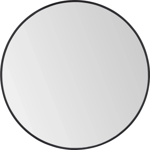 Napa Round Wall Mirror in Matte Black Metal