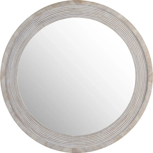 Johnson Round Wall Mirror in Wood