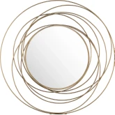 Hudson 36" Round Wall Mirror in Gold