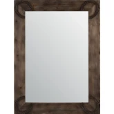 Abbott 40" Wall Mirror in Brown Wood & Metal Horseshoes