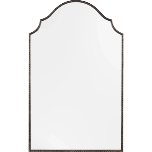 Waverly 1 Wall Mirror in Black Hammered Metal