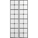 Cortland Wall Mirror in Black Metal (Set of 2)