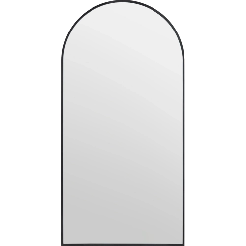 Pierson Arched Wall or Floor Mirror in Black Metal