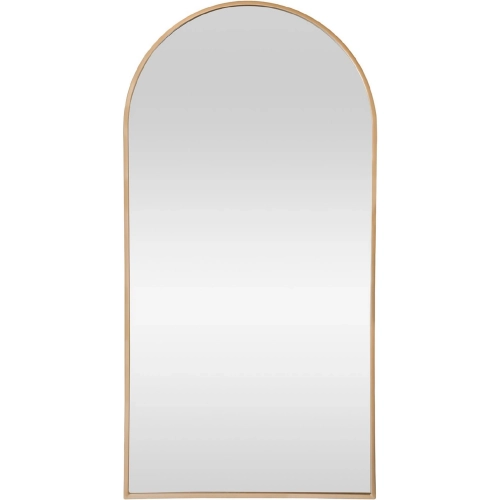 Pierson Arched Wall or Floor Mirror in Gold Metal