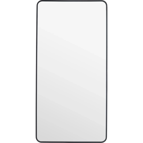 Pierson Rounded Rectangular Wall or Floor Mirror in Black Metal