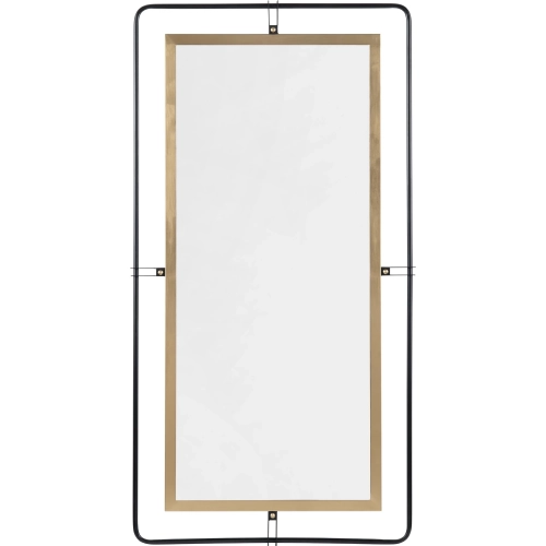 Modish Wall Mirror in Metal & Gold