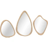 Ashby Wall Mirror in Braided Natural Wicker (Set of 3)