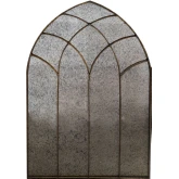 Carroll Arched Wall Mirror in Silver Mercury Glass & Antique Gold