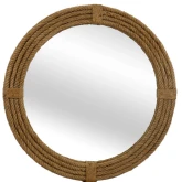 Bow 36" Round Wall Mirror in Brown Rope