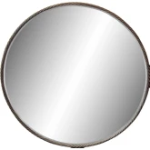 Hughes 1 40" Round Wall Mirror in Brown Metal