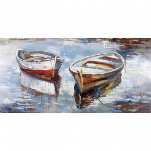 At Rest Boats Print on Canvas Wall Art in Multicolor