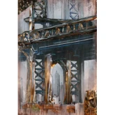 Bridge Mixed Media on Wood Panel Wall Art in Multicolor