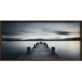 Pier Walk Wall Art Framed Glass Print in Gray
