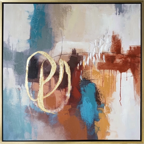 Vivid 2 Abstract Canvas Painting in Multicolor