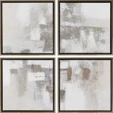 Taupe Escape Abstract Canvas Painting in Taupe & Brown (Set of 4)