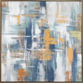 Go Green Abstract Canvas Painting in Multicolor