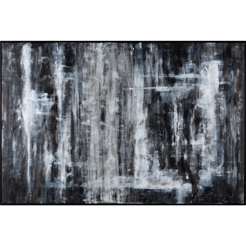 Oliver Abstract Canvas Painting in Black & White