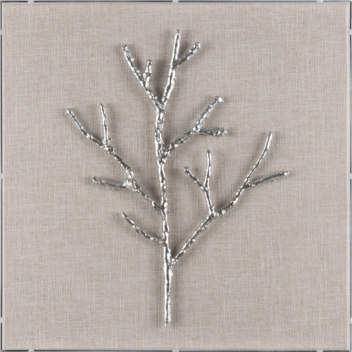Marley 3D Wall Art in Silver Twigs & Linen