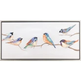 Birdie Birds Canvas Painting Wall Art in Multicolor