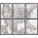 Logan's Atlas Canvas Painting in Neutral & Black (Set of 6)