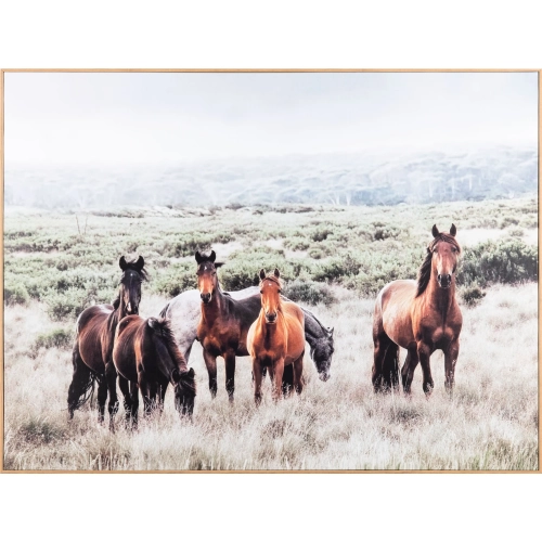 Wyatt Horse Canvas Painting in Brown & Green